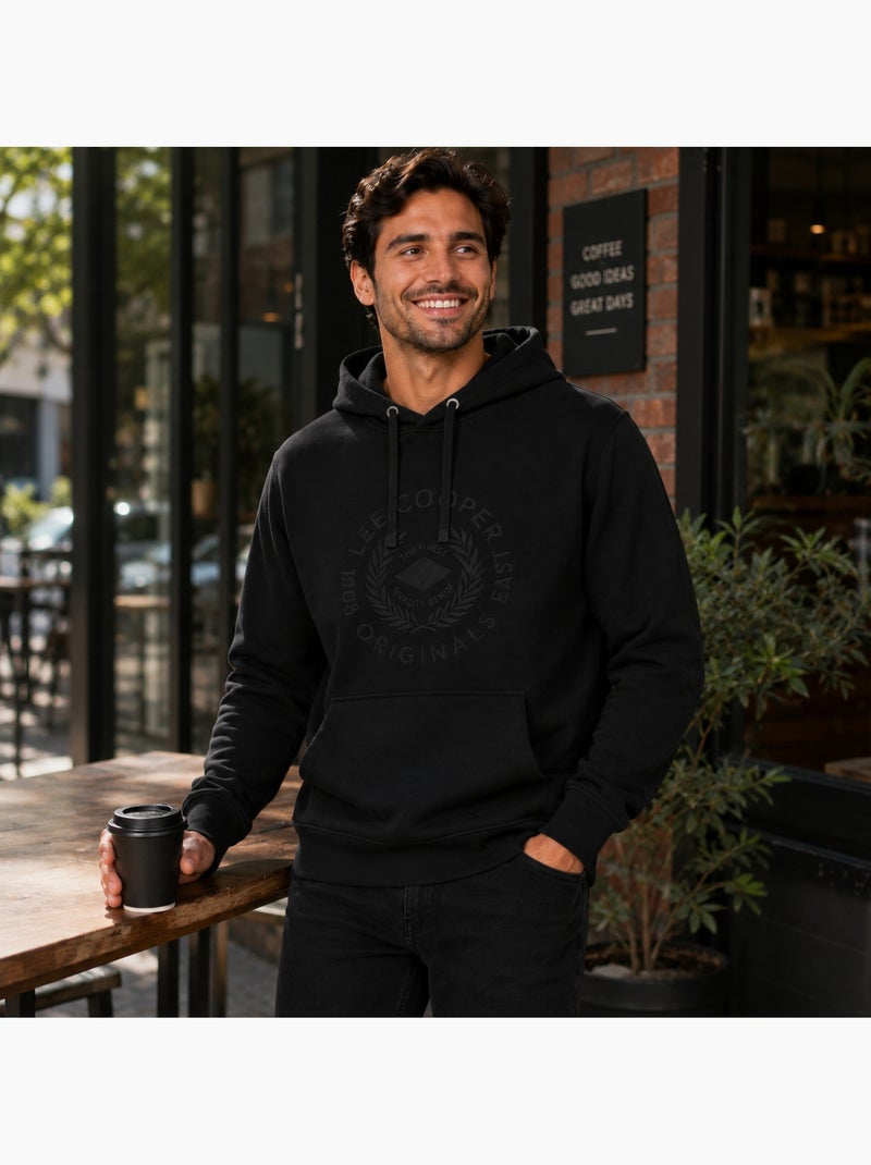 Lee cooper -  hoodie voor heren ontworpen Zwart - Kiabi