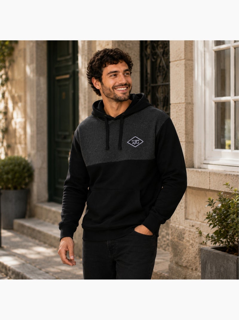 Lee cooper -  hoodie voor heren ontworpen Zwart - Kiabi
