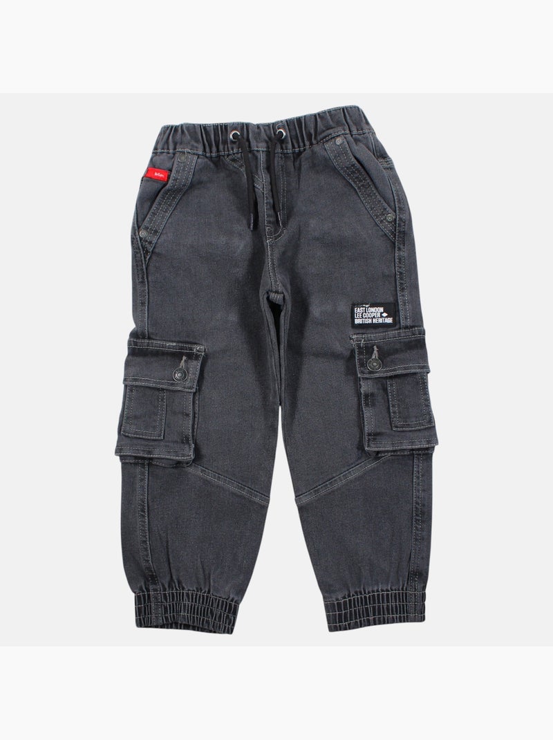 Lee cooper - jean cargo coupe ample, taille à cordon Gris - Kiabi