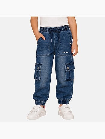 Lee cooper - jean coupe large, taille élastique à cordon et poches cargo
