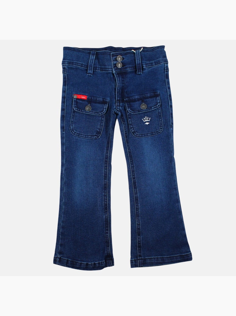 Lee cooper - jean coupe large, taille haute boutonnée Bleu - Kiabi