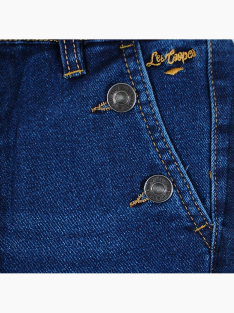 Lee cooper - jean coupe large, taille haute boutonnée Bleu - Kiabi