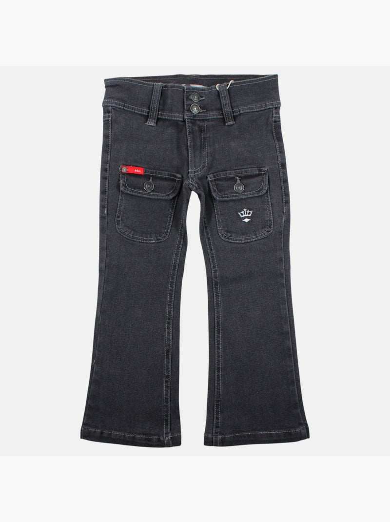 Lee cooper - jean coupe large, taille haute boutonnée Gris - Kiabi