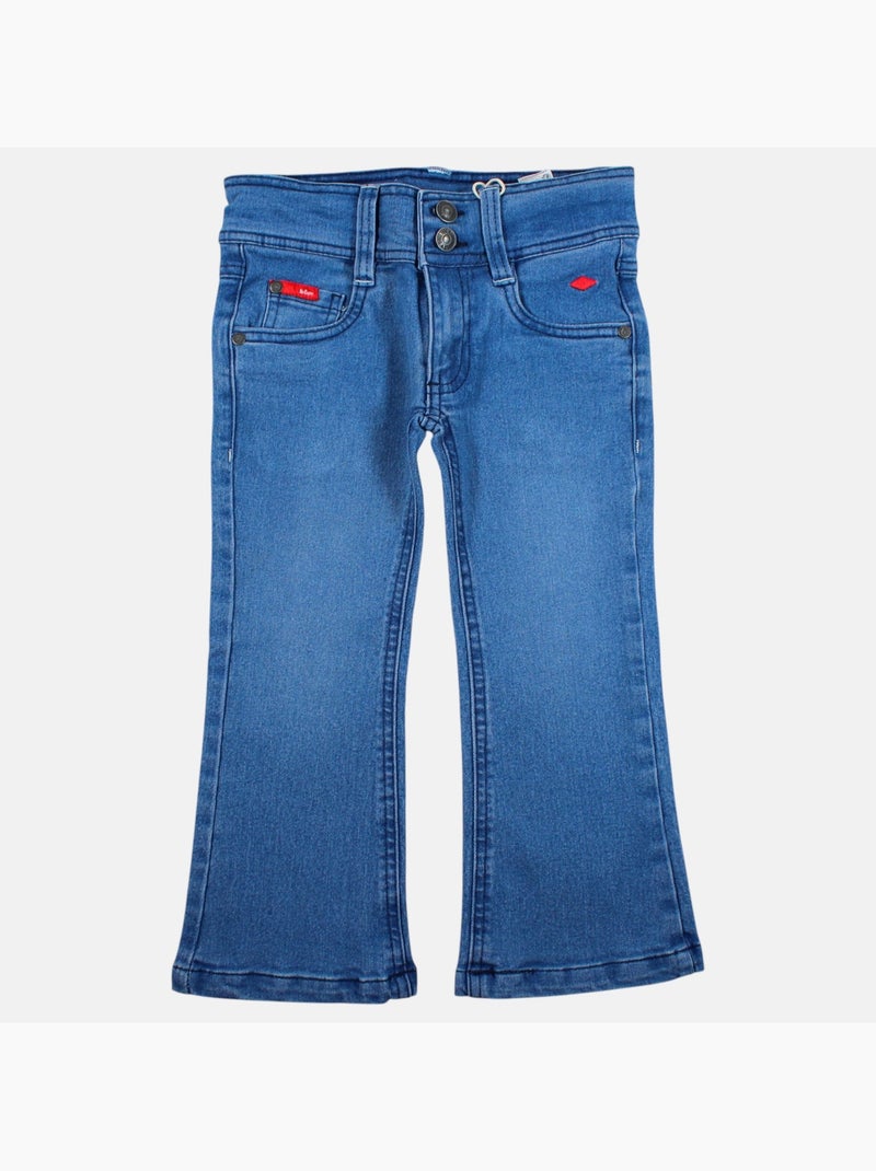 Lee cooper - jean coupe large, taille haute et fermeture boutonnée Bleu denim - Kiabi