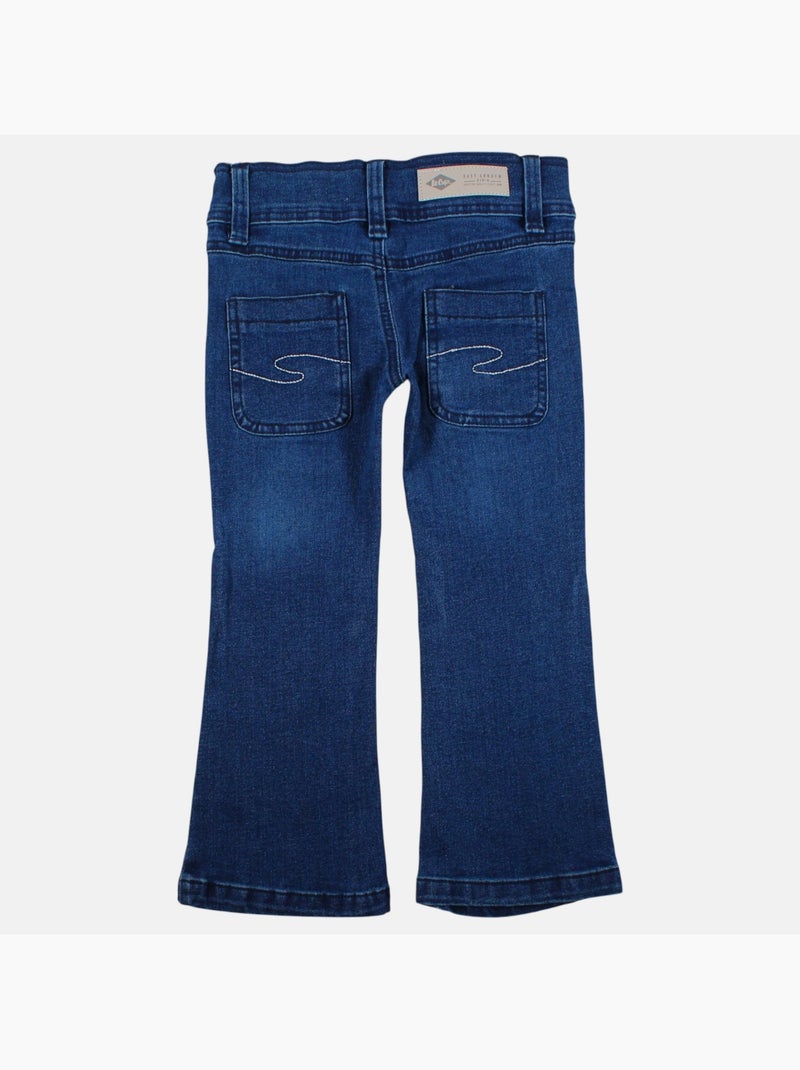 Lee cooper - jean coupe large, taille haute et fermeture boutonnée Bleu - Kiabi