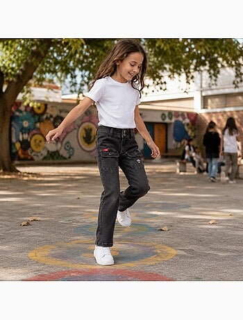 Lee cooper - jean coupe large, taille haute et fermeture boutonnée