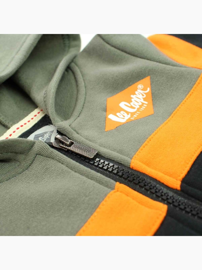 Lee Cooper - Joggingpak set baby jas met capuchon en broek bedrukt Kaki - Kiabi