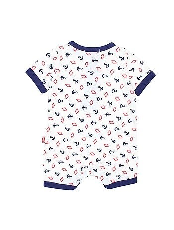 Lee Cooper - Korte zomer jumpsuit jongen met anker- en ruitpatroon