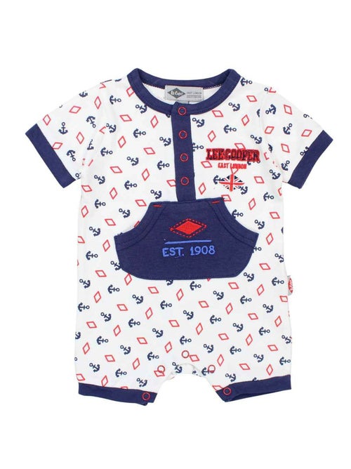 Lee Cooper - Korte zomer jumpsuit jongen met anker- en ruitpatroon - Kiabi