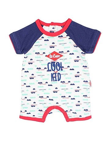 Lee Cooper - Korte zomer jumpsuit jongen met patroon en tekst