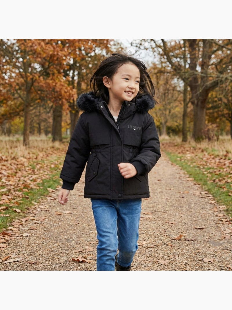 Lee Cooper - Parka meisje bedrukt Zwart - Kiabi