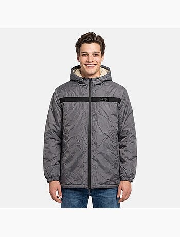 Lee cooper - parka zippée à capuche, poches zippées et capuche bordée de fausse fourrure