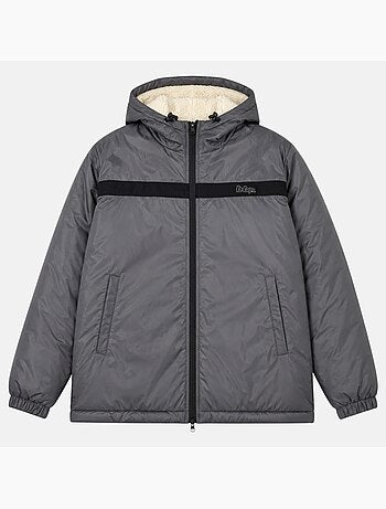 Lee cooper - parka zippée à capuche, poches zippées et capuche bordée de fausse fourrure