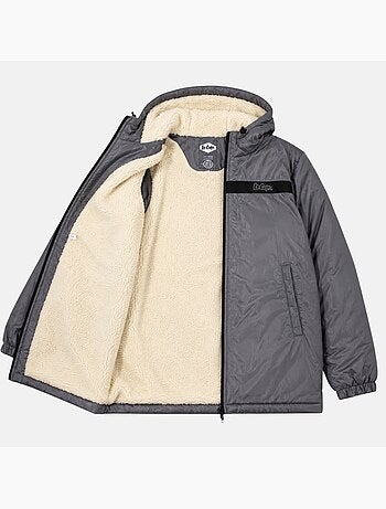 Lee cooper - parka zippée à capuche, poches zippées et capuche bordée de fausse fourrure