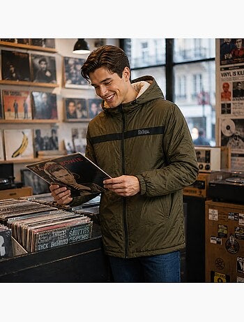 Lee cooper - parka zippée à capuche, poches zippées et capuche bordée de fausse fourrure
