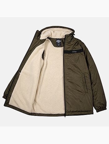 Lee cooper - parka zippée à capuche, poches zippées et capuche bordée de fausse fourrure