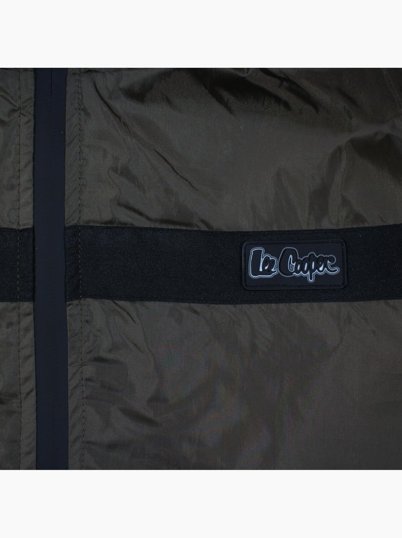 Lee cooper - parka zippée à capuche, poches zippées et capuche bordée de fausse fourrure Kaki - Kiabi