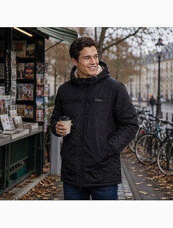 Lee cooper - parka zippée à capuche, poches zippées et capuche bordée de fausse fourrure