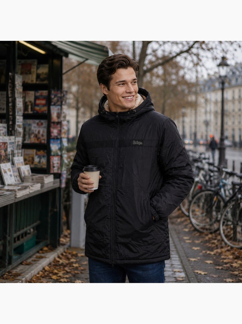 Lee cooper - parka zippée à capuche, poches zippées et capuche fourrée de fausse fourrure Noir - Kiabi