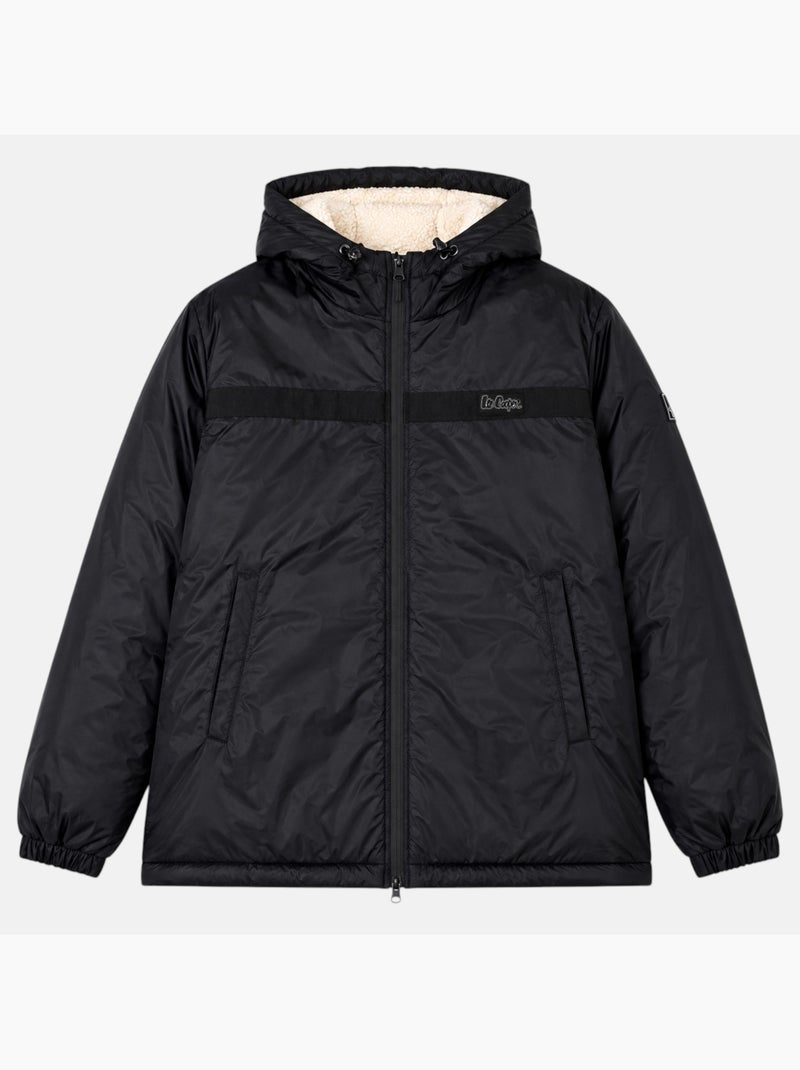 Lee cooper - parka zippée à capuche, poches zippées et capuche fourrée de fausse fourrure Noir - Kiabi