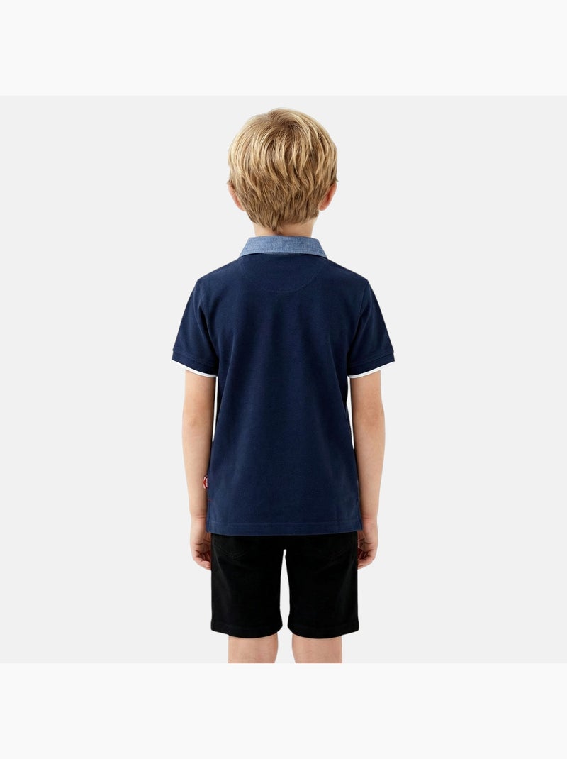 Lee Cooper - Polo avec col chemise ouverture boutonnée Bleu marine - Kiabi