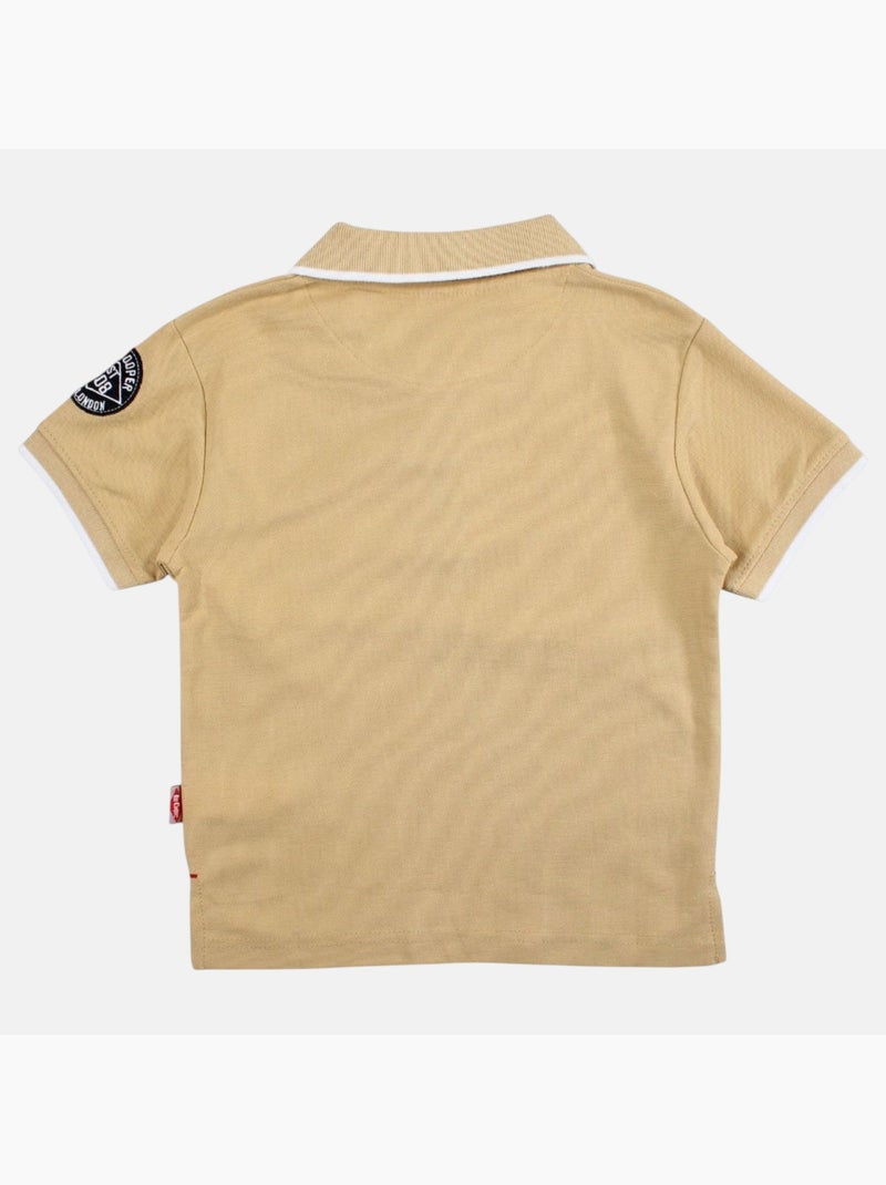 Lee Cooper - Polo korte mouwen jongen bedrukt Beige - Kiabi