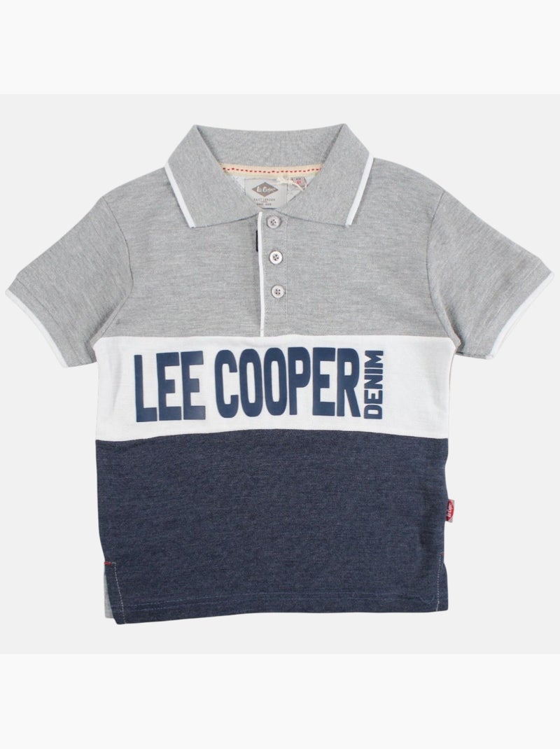 Lee Cooper - Polo korte mouwen jongen bedrukt Marineblauw - Kiabi