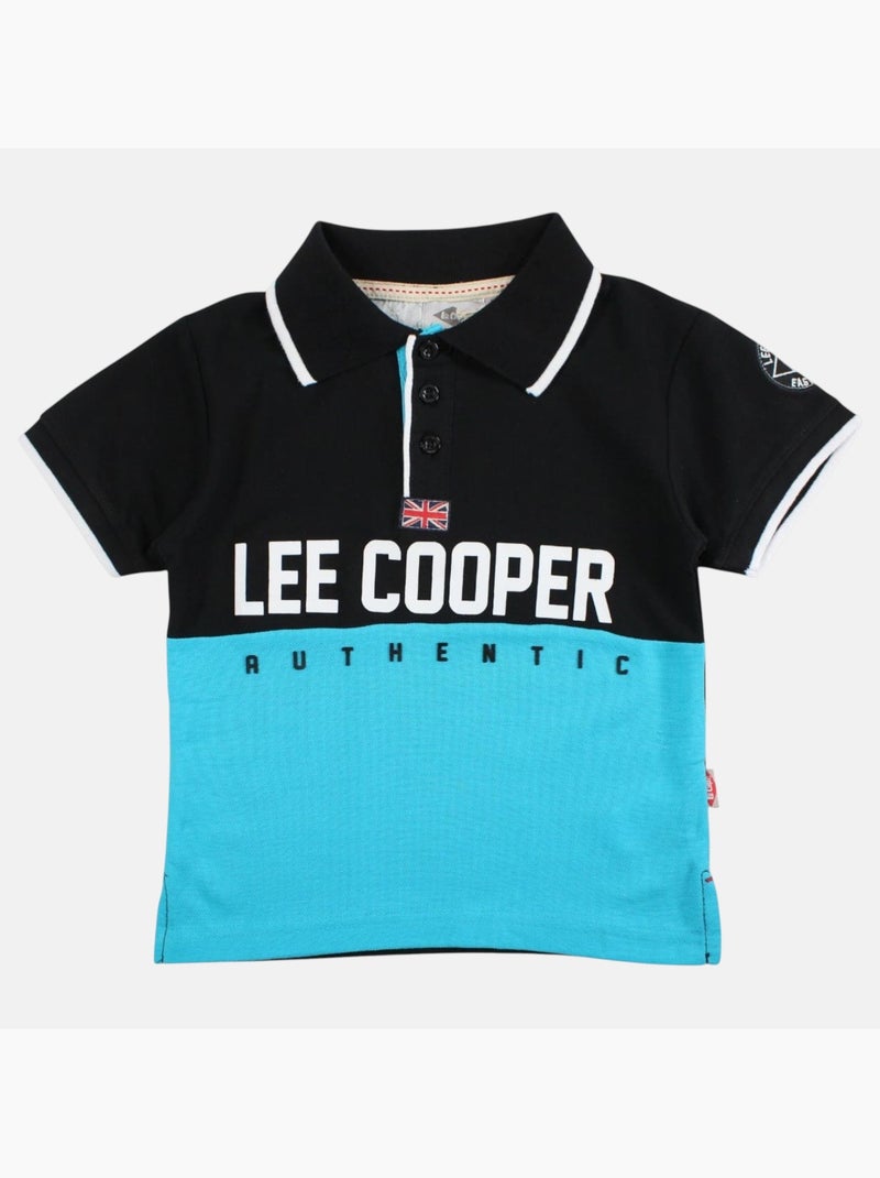 Lee Cooper - Polo korte mouwen jongen bedrukt Zwart - Kiabi