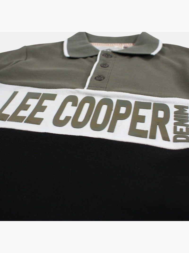 Lee Cooper - Polo korte mouwen jongen bedrukt Zwart - Kiabi