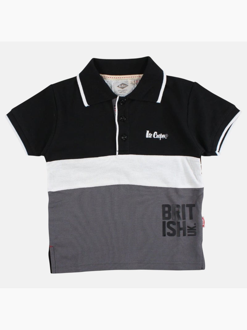 Lee Cooper - Polo korte mouwen jongen bedrukt Zwart - Kiabi