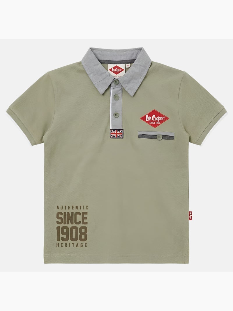 Lee Cooper - Polo korte mouwen  jongen Groen - Kiabi