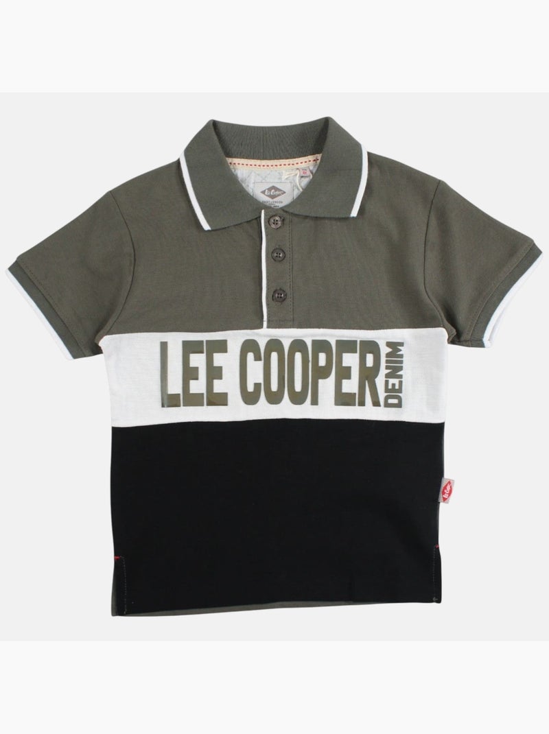 Lee cooper - polo manches courtes imprimé, col chemise Noir - Kiabi