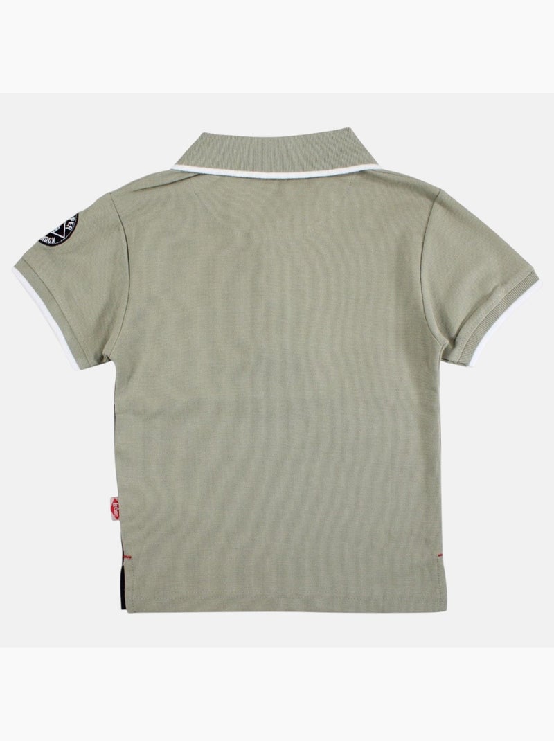 Lee cooper - polo manches courtes imprimé, col chemise Vert - Kiabi