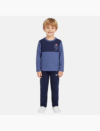 Lee cooper - pyjama à empiècements contrastés, col rond et manches longues