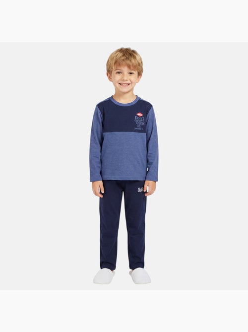 Lee cooper - pyjama à empiècements contrastés, col rond et manches longues - Kiabi