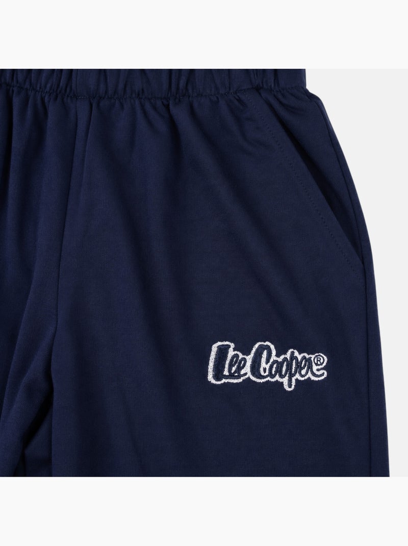 Lee cooper - pyjama à empiècements contrastés, col rond et manches longues Bleu marine - Kiabi