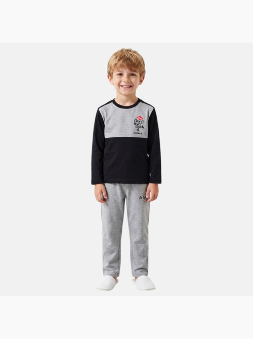 Lee cooper - pyjama à empiècements contrastés, col rond et manches longues - Kiabi