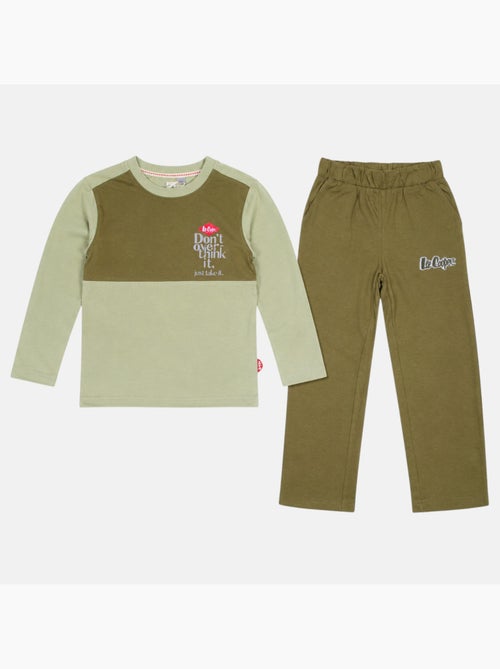 Lee cooper - pyjama à empiècements contrastés, col rond et manches longues - Kiabi Lee cooper - pyjama à empiècements contrastés, col rond et manches longues - Kiabi