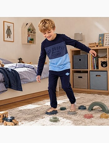 Lee cooper - pyjama imprimé à empiècements contrastés, col rond et manches longues