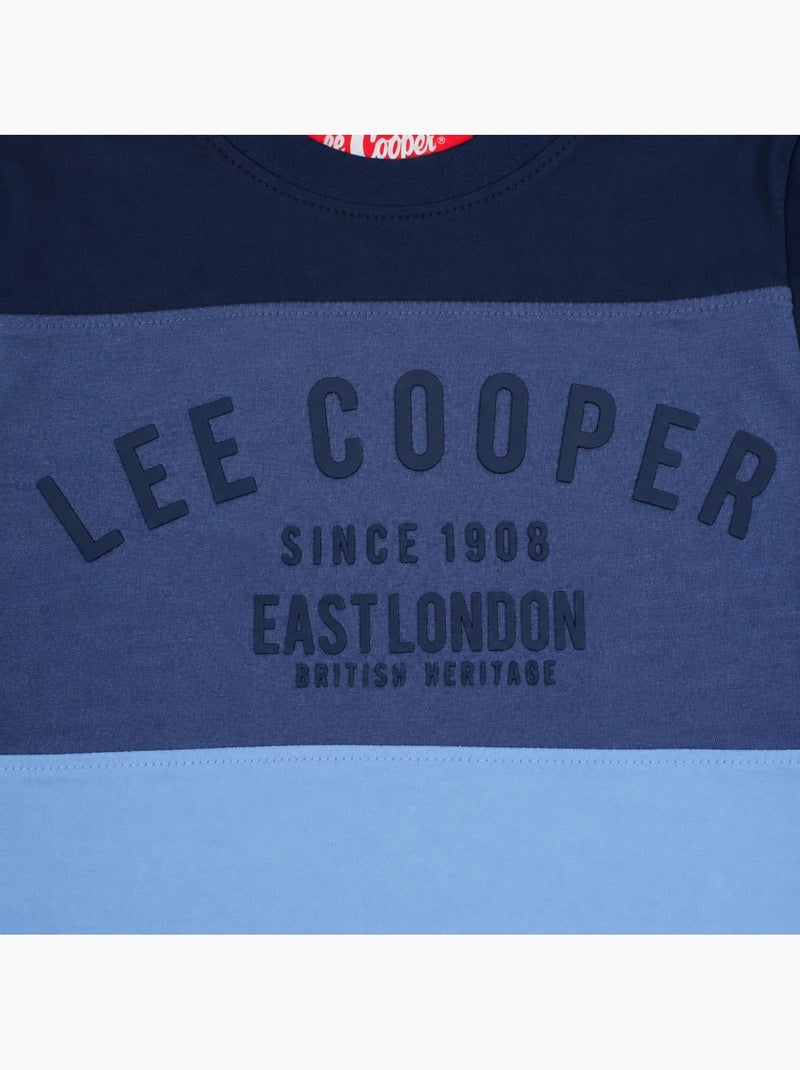 Lee cooper - pyjama imprimé à empiècements contrastés, col rond et manches longues Bleu marine - Kiabi