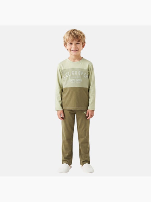 Lee cooper - pyjama imprimé à empiècements contrastés, col rond et manches longues - Kiabi Lee cooper - pyjama imprimé à empiècements contrastés, col rond et manches longues - Kiabi