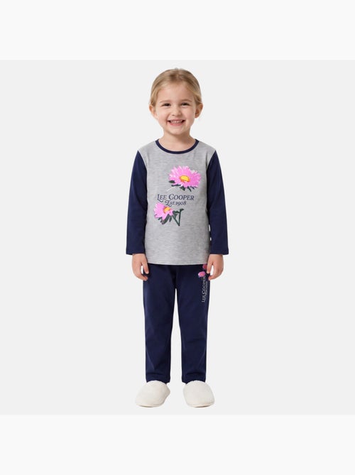 Lee cooper - pyjama imprimé fleurs, col rond et manches longues - Kiabi