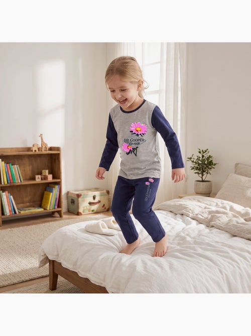 Lee cooper - pyjama imprimé fleurs, col rond et manches longues - Kiabi