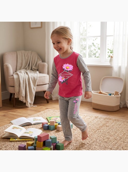 Lee cooper - pyjama imprimé fleurs, col rond et manches longues - Kiabi