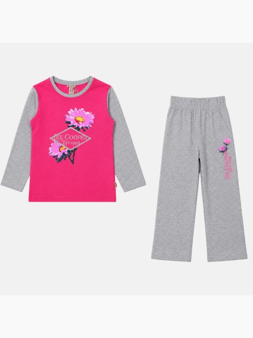 Lee cooper - pyjama imprimé fleurs, col rond et manches longues - Kiabi