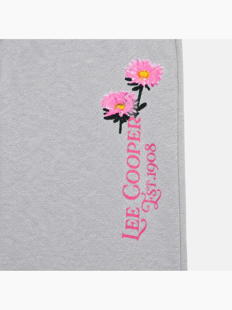 Lee cooper - pyjama imprimé fleurs, col rond et manches longues Gris - Kiabi