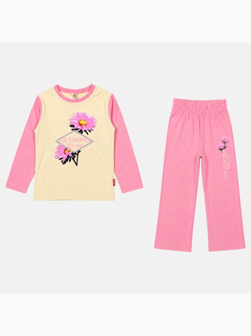 Lee cooper - pyjama imprimé fleurs, col rond et manches longues - Kiabi