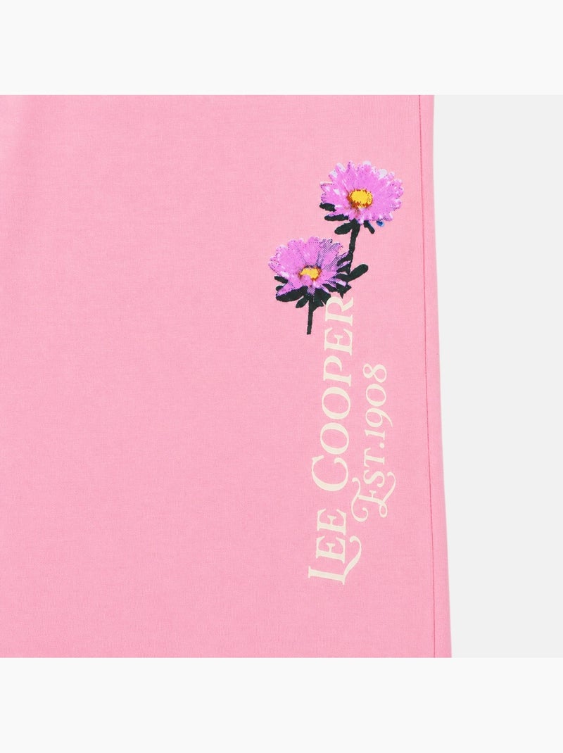 Lee cooper - pyjama imprimé fleurs, col rond et manches longues Rose clair - Kiabi