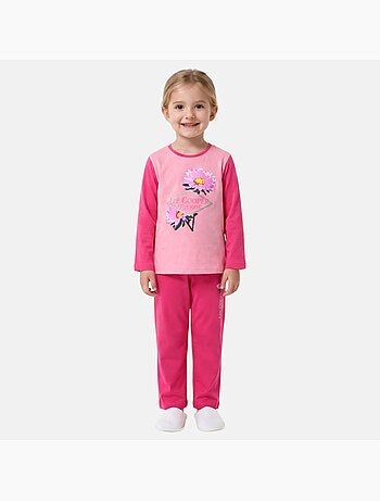 Lee cooper - pyjama imprimé fleurs, col rond et manches longues