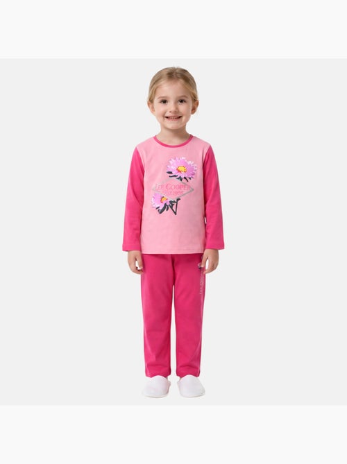 Lee cooper - pyjama imprimé fleurs, col rond et manches longues - Kiabi